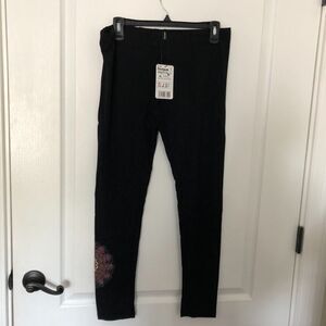 Desigual Legging Alexandra Black Mandala Graphic Leggings Large 19WWKK12 NEW
